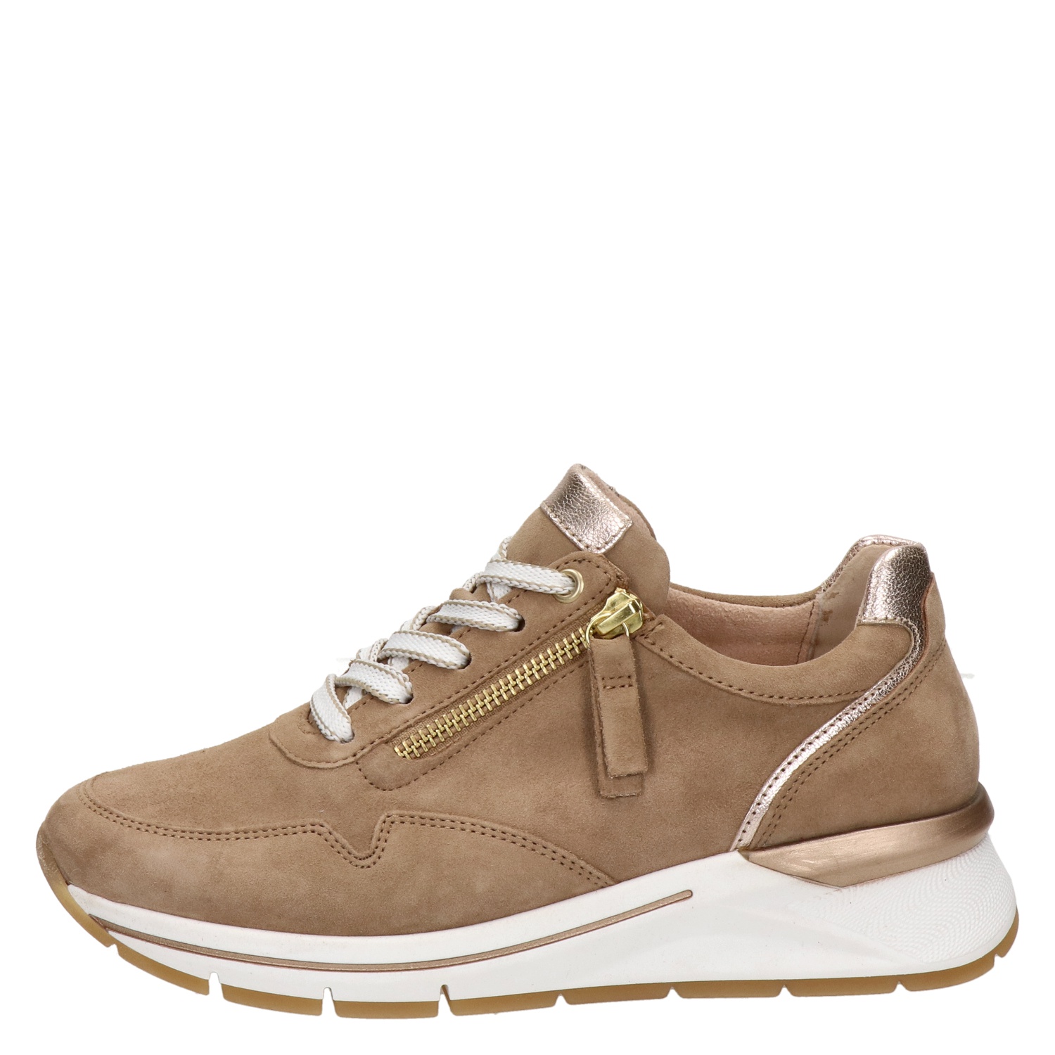 Gabor - Lage sneakers voor dames - Beige - Nelson.nl