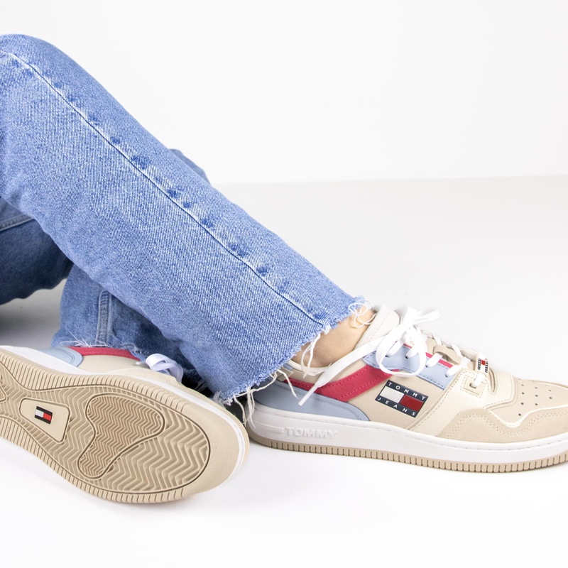 Tommy Jeans Basket Lage sneakers voor dames Beige Nelson.nl