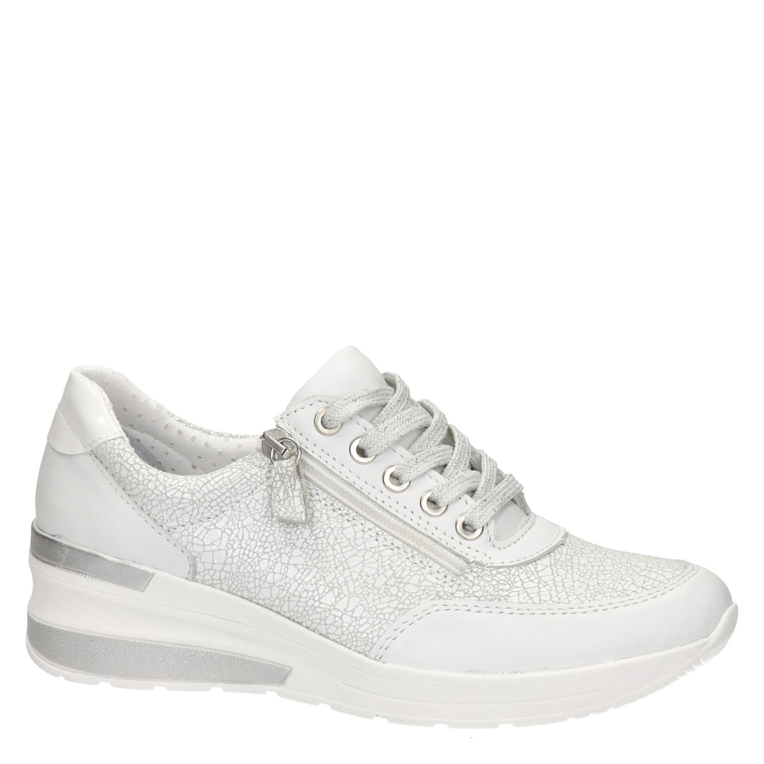 Nelson - Lage sneakers voor dames - Wit - Shoemixx.nl