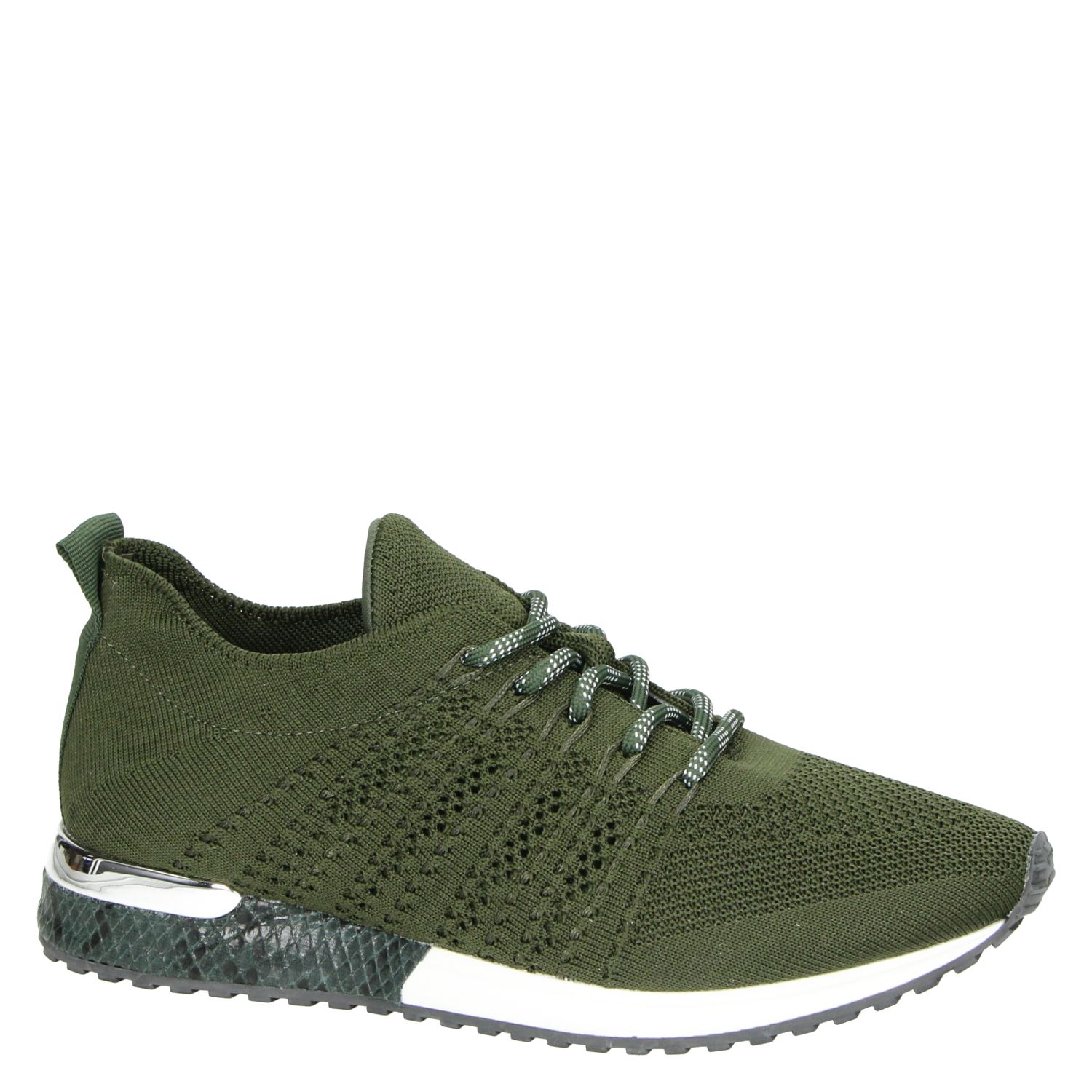 La Strada - Lage sneakers voor dames - Groen - Nelson.nl