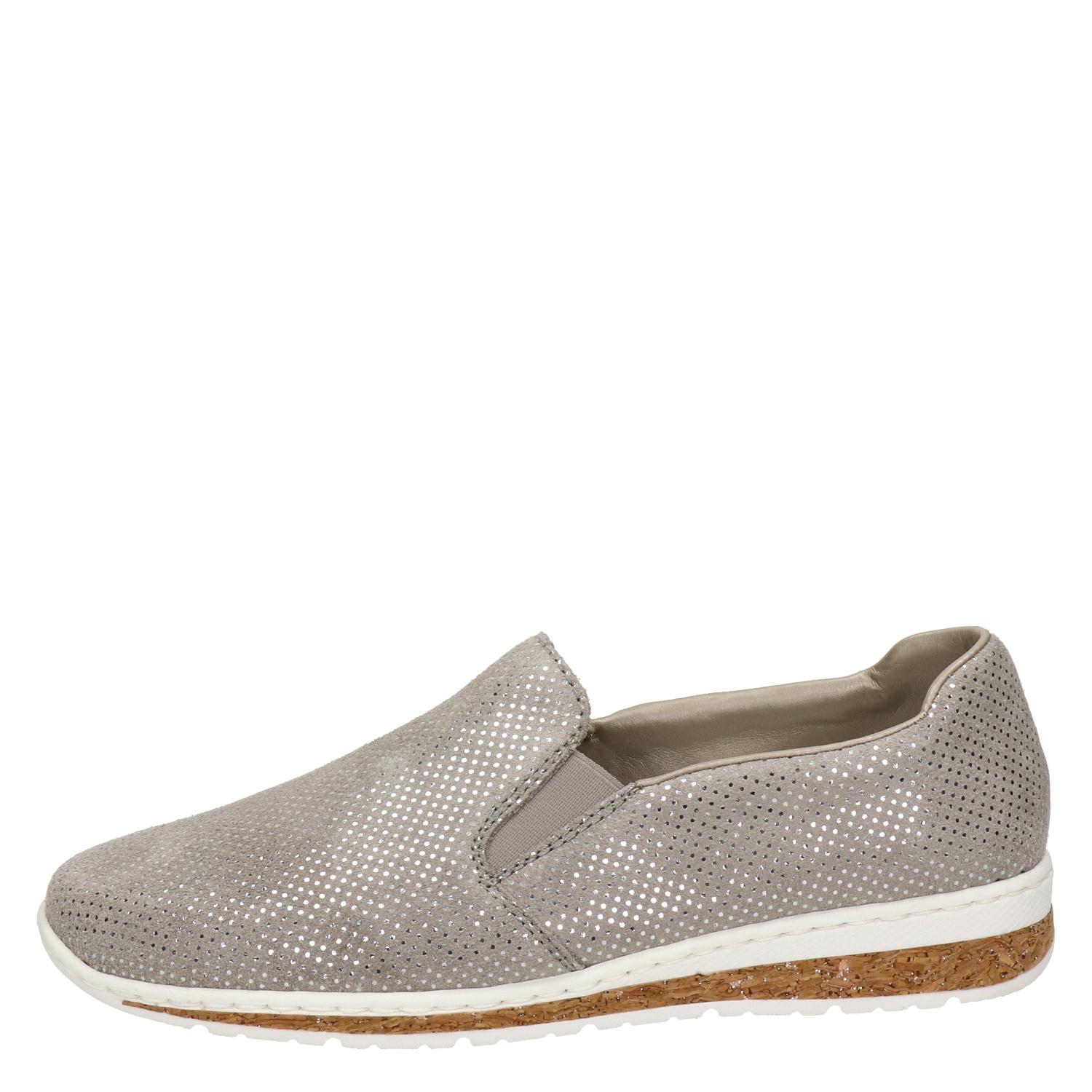 Rieker Dames Instappers Taupe - Schoenen.nl