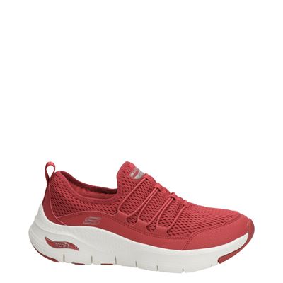Skechers Arch Fit - Instapschoenen voor dames - Rood - Nelson.nl