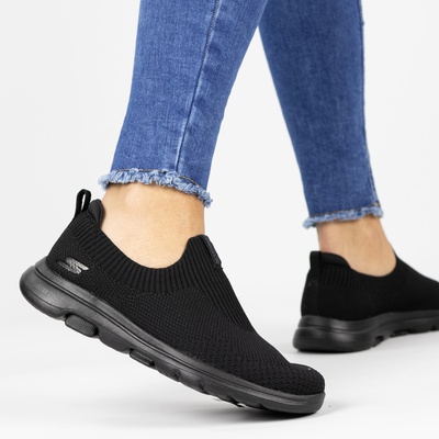 Skechers Skechers Go Walk 5 - Instapschoenen voor dames - Zwart - Nelson.nl