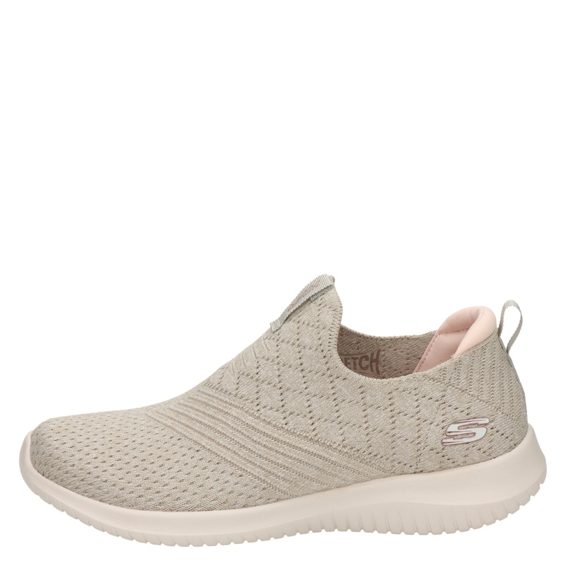 Skechers Ultra Flex - Instapschoenen voor dames - Beige - Nelson.nl