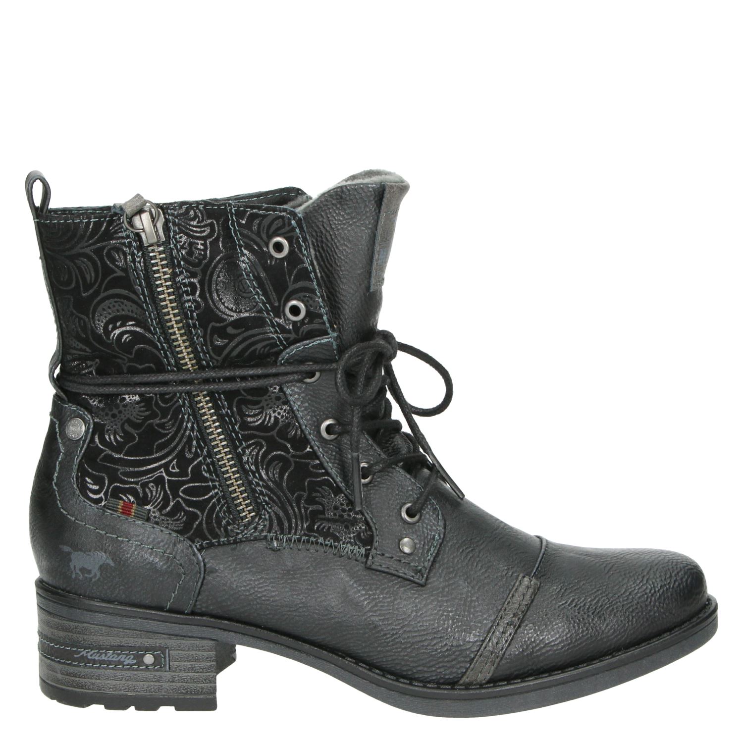 Mustang Rits & gesloten boots voor dames Zwart Nelson.nl Mustang Veterboots voor dames Zwart Nelson.nl