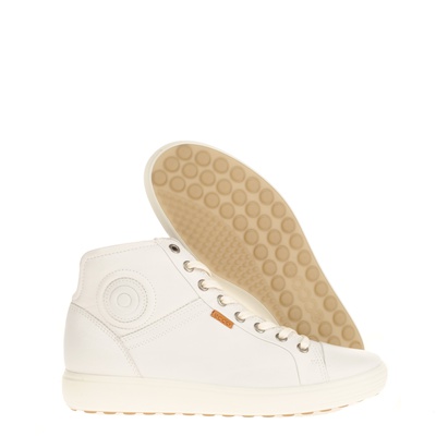Ecco Soft 7 - Hoge sneakers voor dames - Wit - Shoemixx.nl