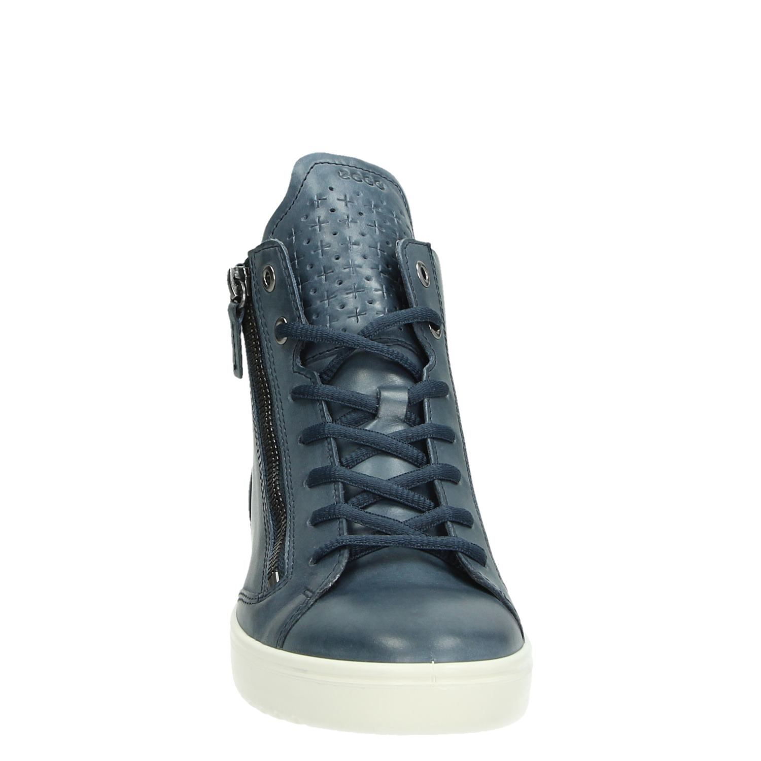 Ecco Fara - Veterboots voor dames - Blauw - Shoemixx.nl