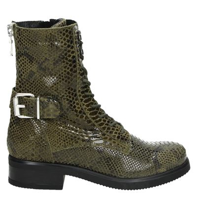 PS Poelman - Bikerboots voor dames - Groen - Shoemixx.nl