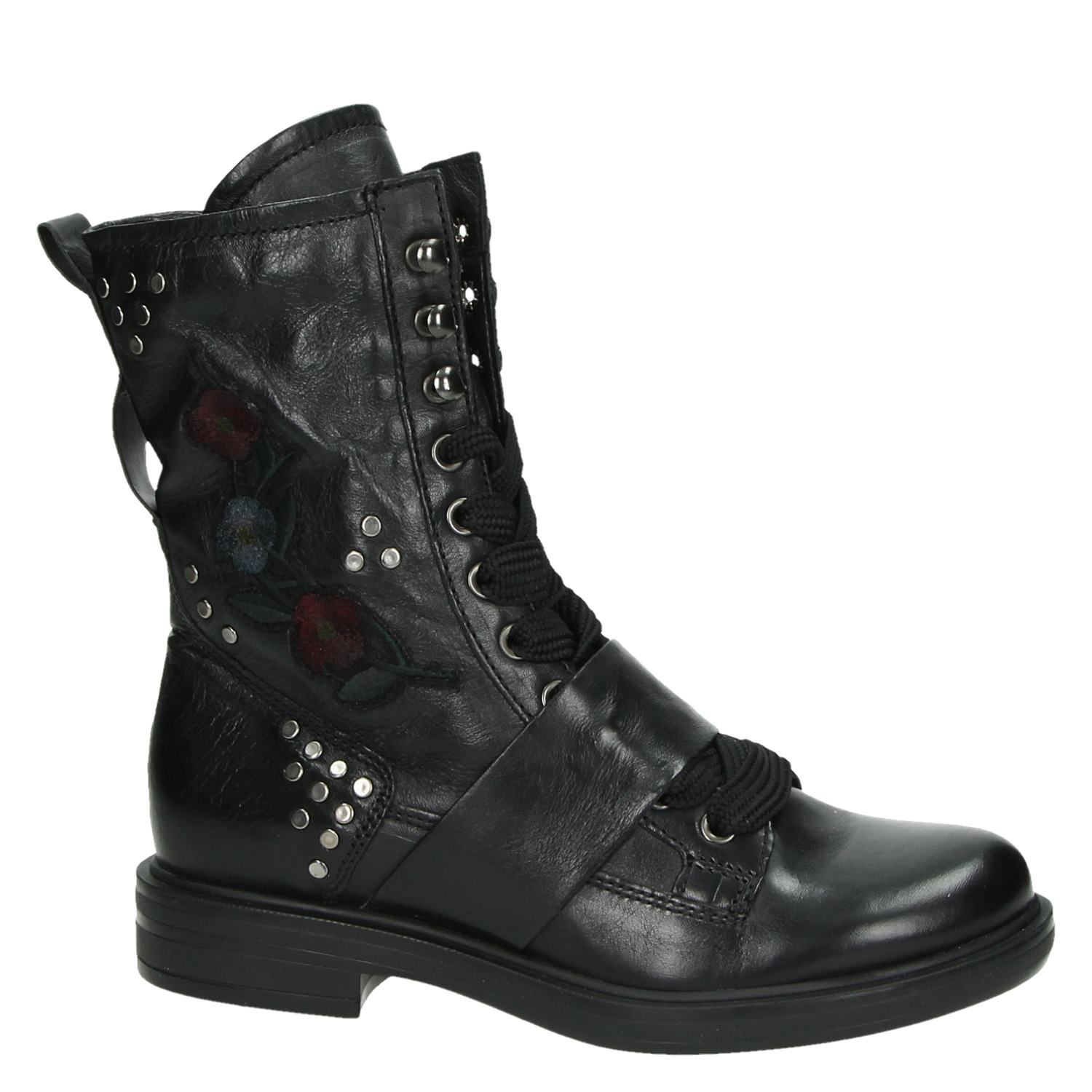 Mjus - Bikerboots voor dames - Zwart - Shoemixx.nl