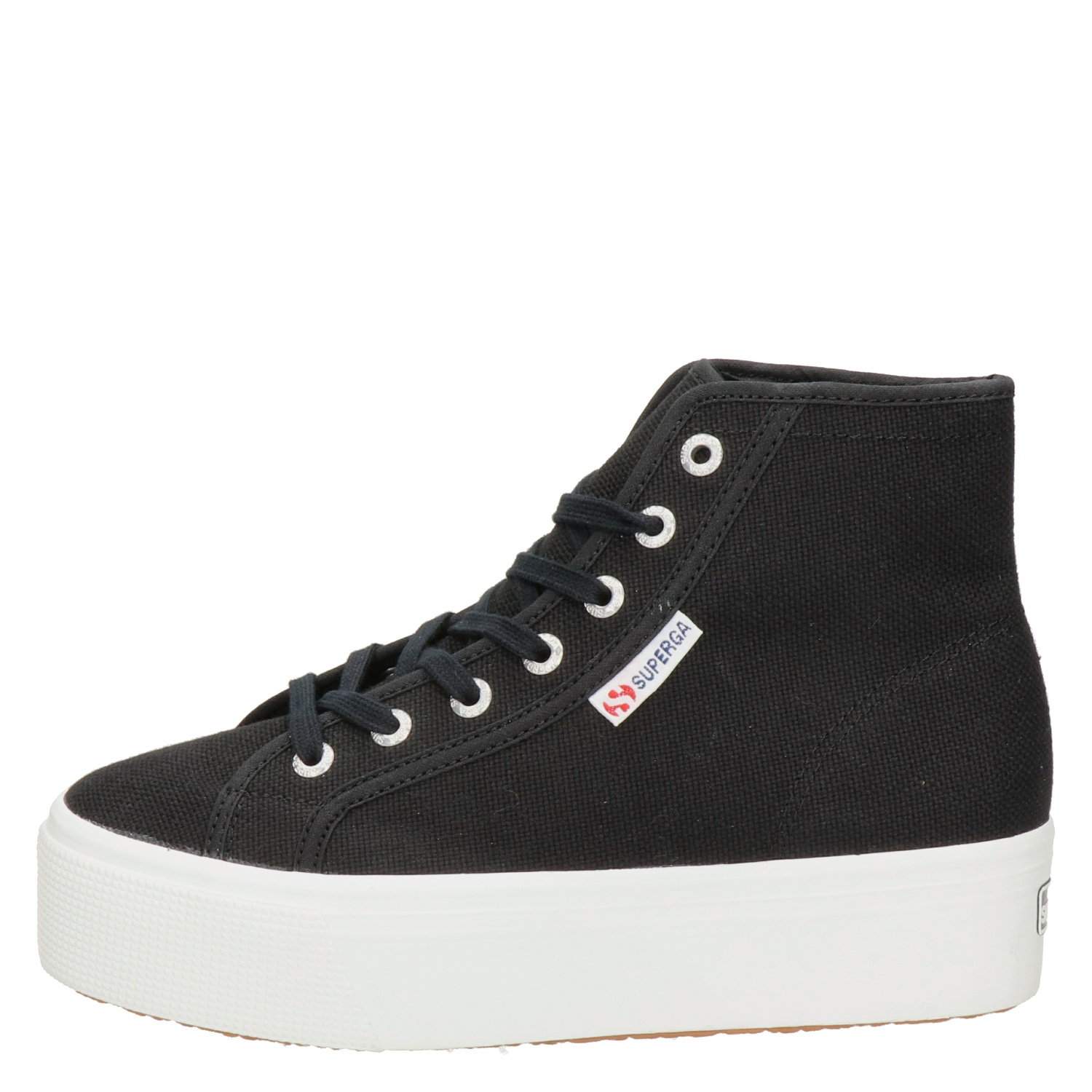 Superga - Hoge sneakers voor dames - Zwart - Nelson.nl
