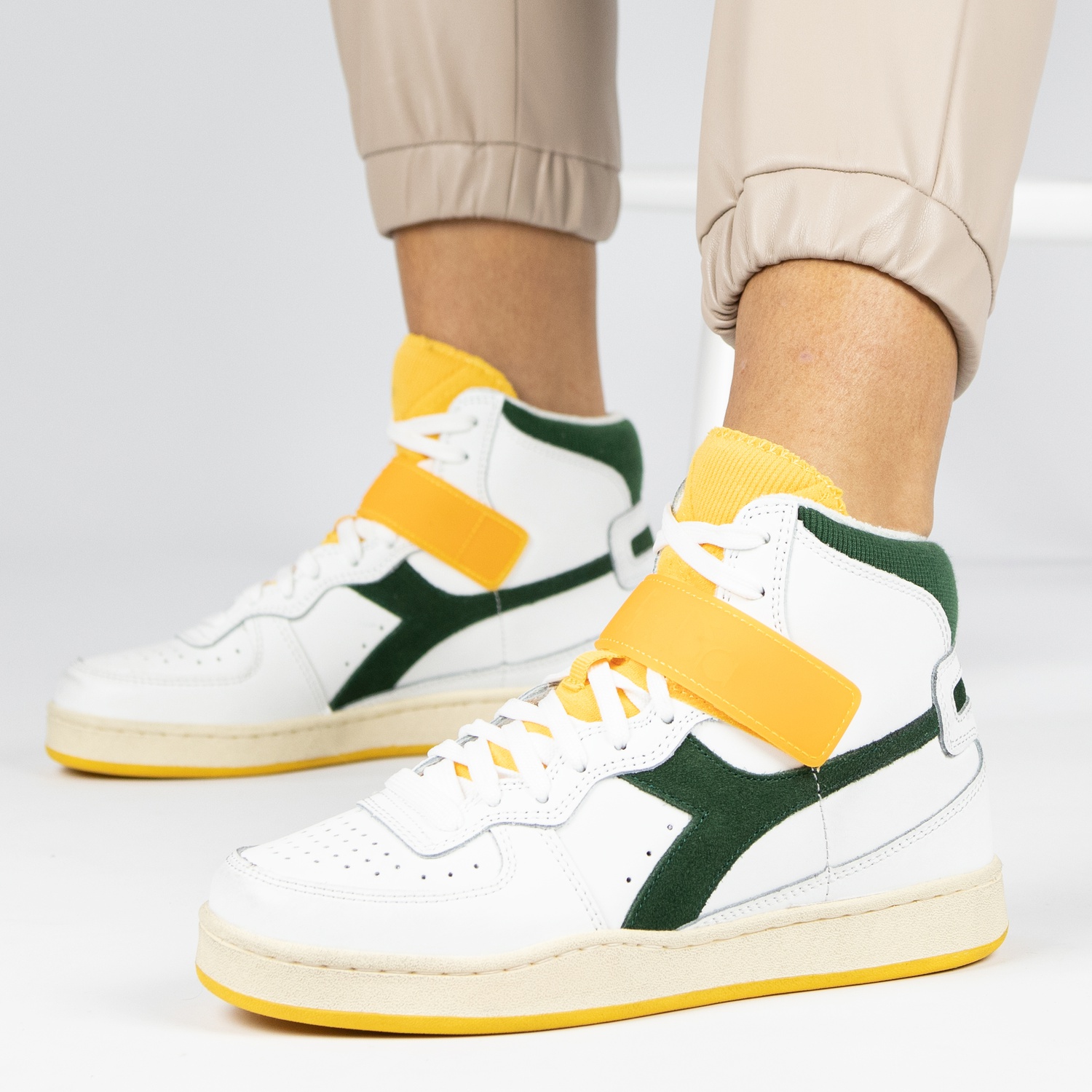 Diadora | Mi Basket Used leather sneakers | PAUW