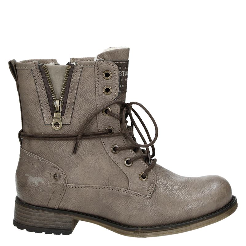 mustang dames veterboots taupe