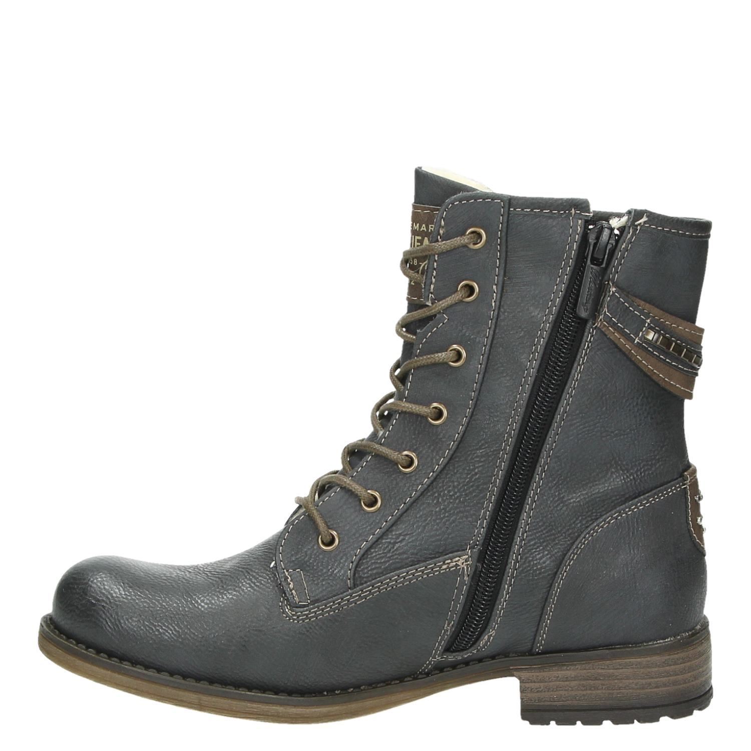 Mustang Taupe Veterboots Mustang Sneakers Dames Mustang Dames