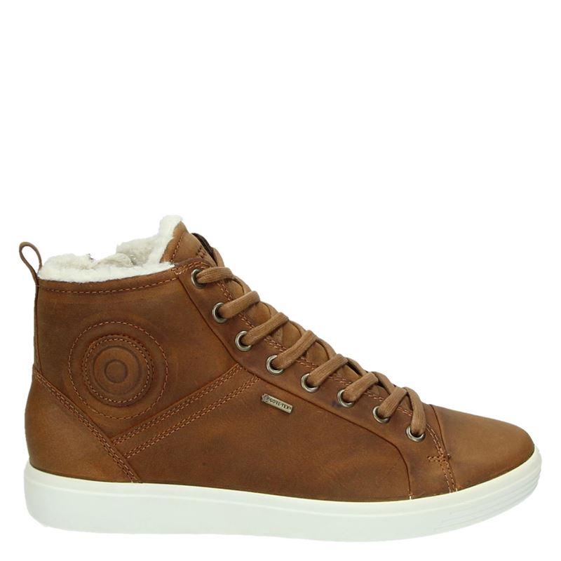 Ecco Soft 7 Hoge Sneakers Cognac ecco kopen in de aanbieding