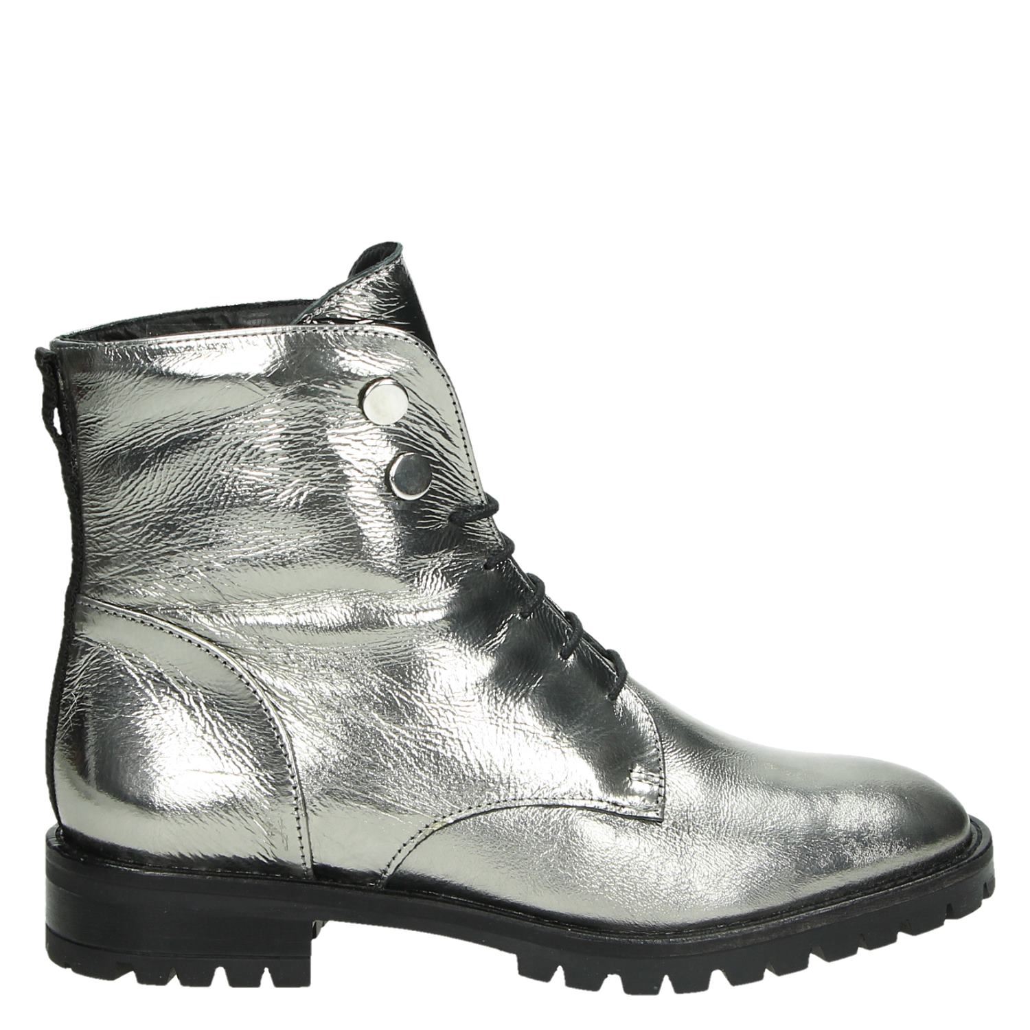 Nelson - Veterboots voor dames - Zilver - Shoemixx.nl