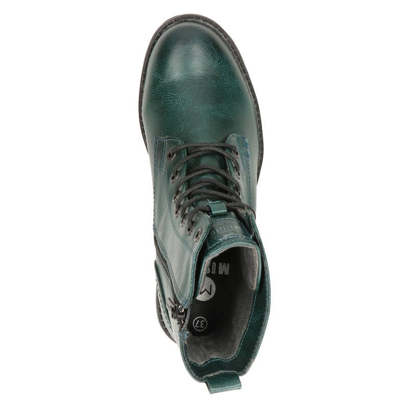 Mustang - Veterboots voor dames - Groen - Nelson.nl