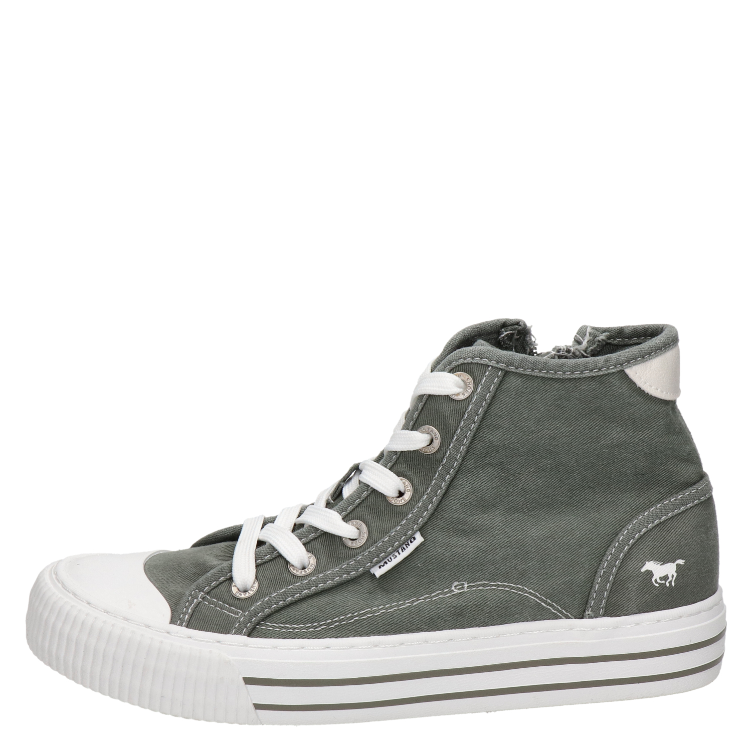Mustang - Hoge sneakers voor dames - Grijs - Shoemixx.nl