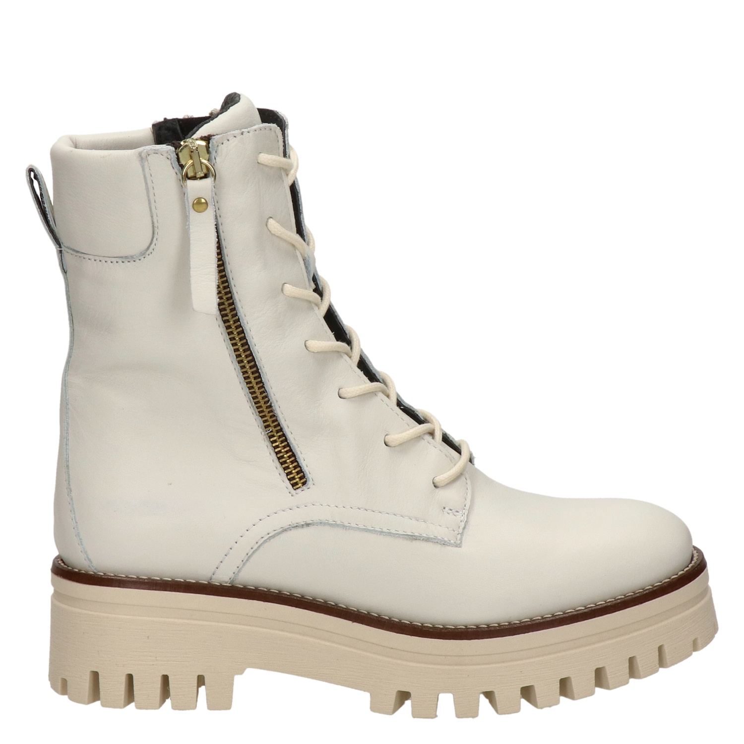 Nelson - Veterboots voor dames - Wit - Nelson.nl