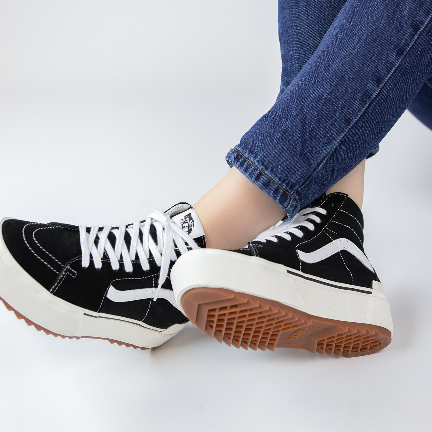 Vans SK8-Hi Stacked - Hoge sneakers voor dames - Zwart - Nelson.nl