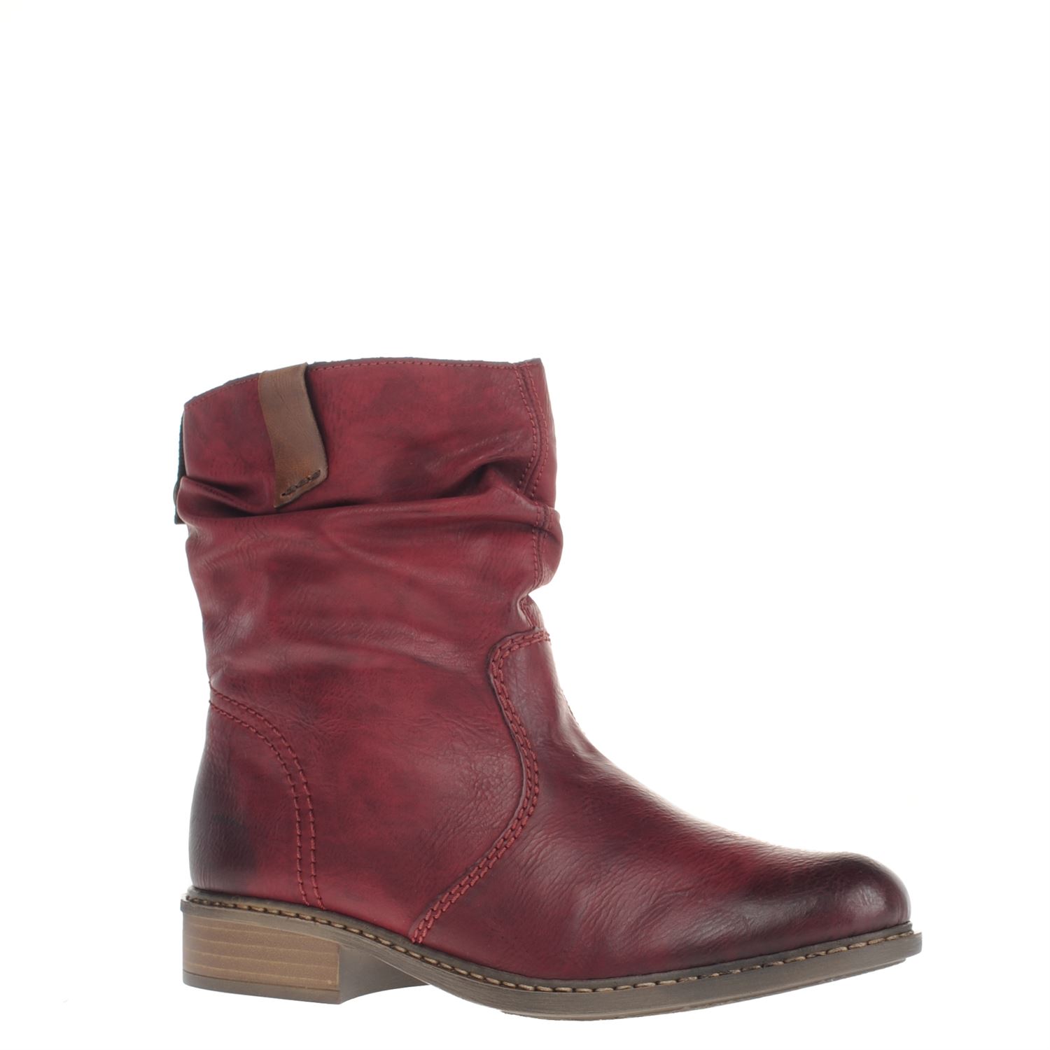Rieker - Rits- \u0026 gesloten boots voor dames - Rood - Shoemixx.nl