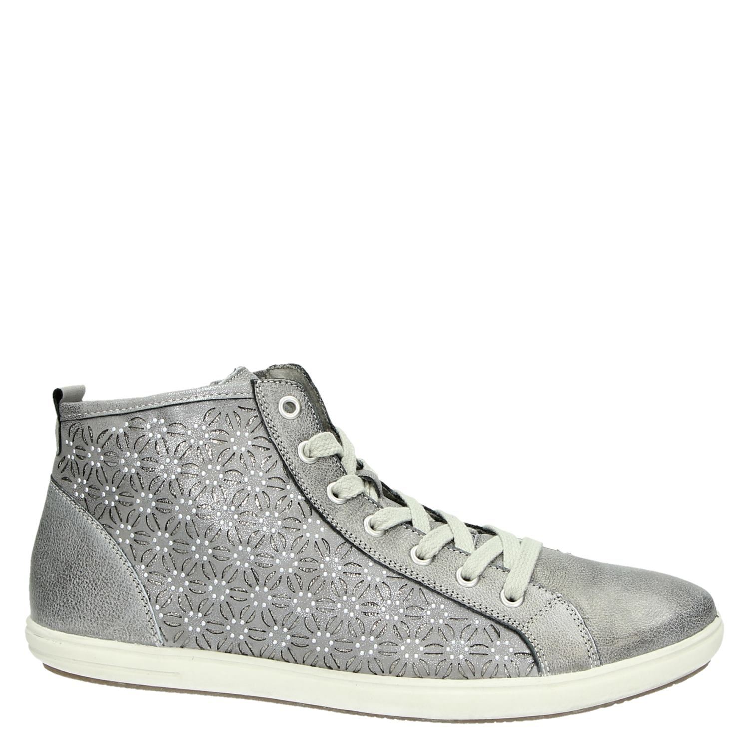 Remonte - Hoge sneakers voor dames - Zilver - Shoemixx.nl