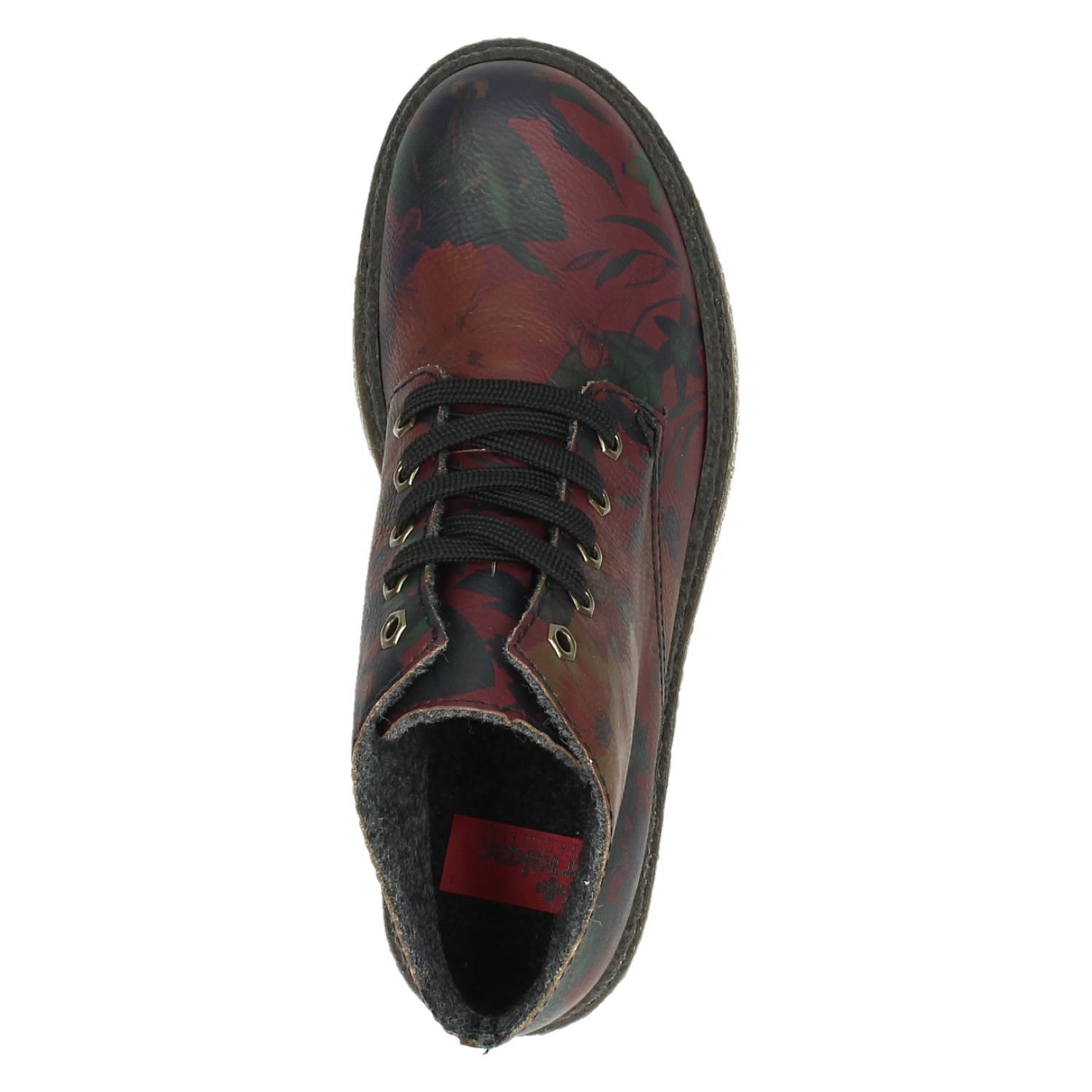 Rieker - Veterboots voor dames - Rood - Shoemixx.nl