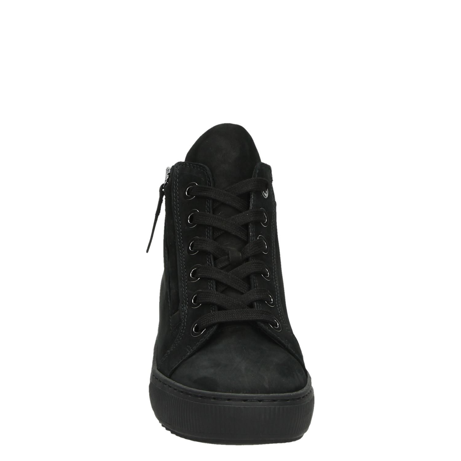 Glanzende zwarte sneakers met hoge zool - Vinted