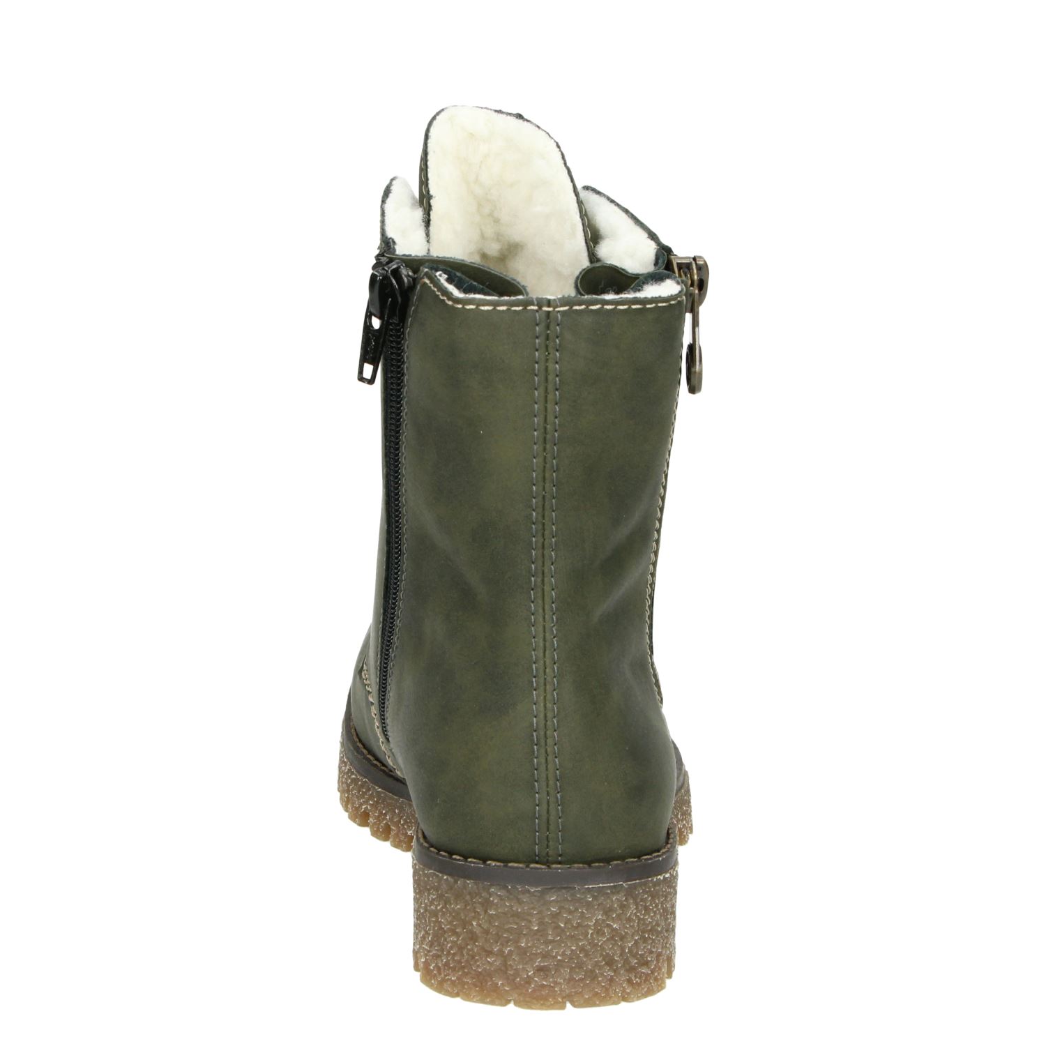 Rieker - Veterboots voor dames - Groen - Shoemixx.nl