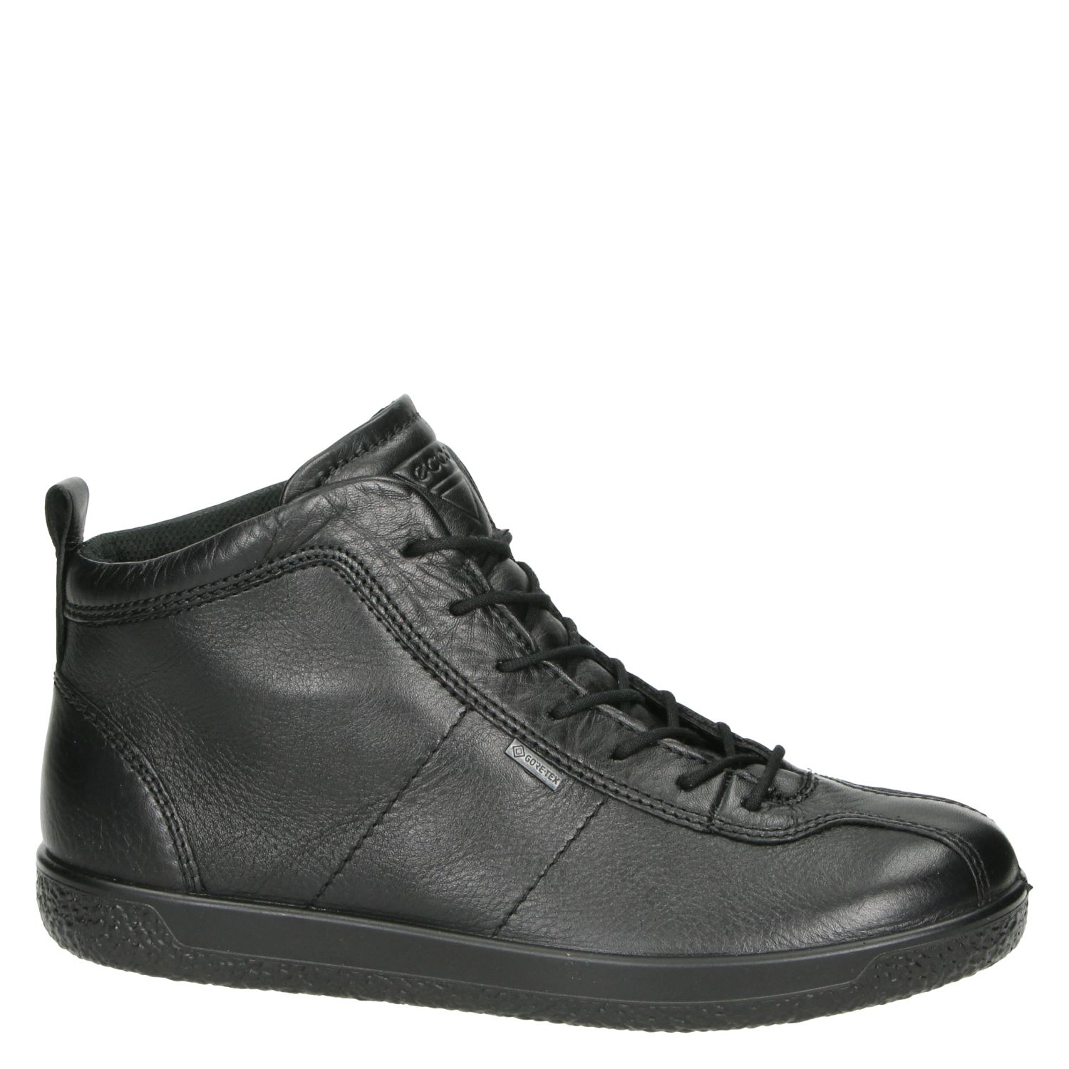 Ecco Soft 1 - Veterboots voor dames - Zwart - Nelson.nl