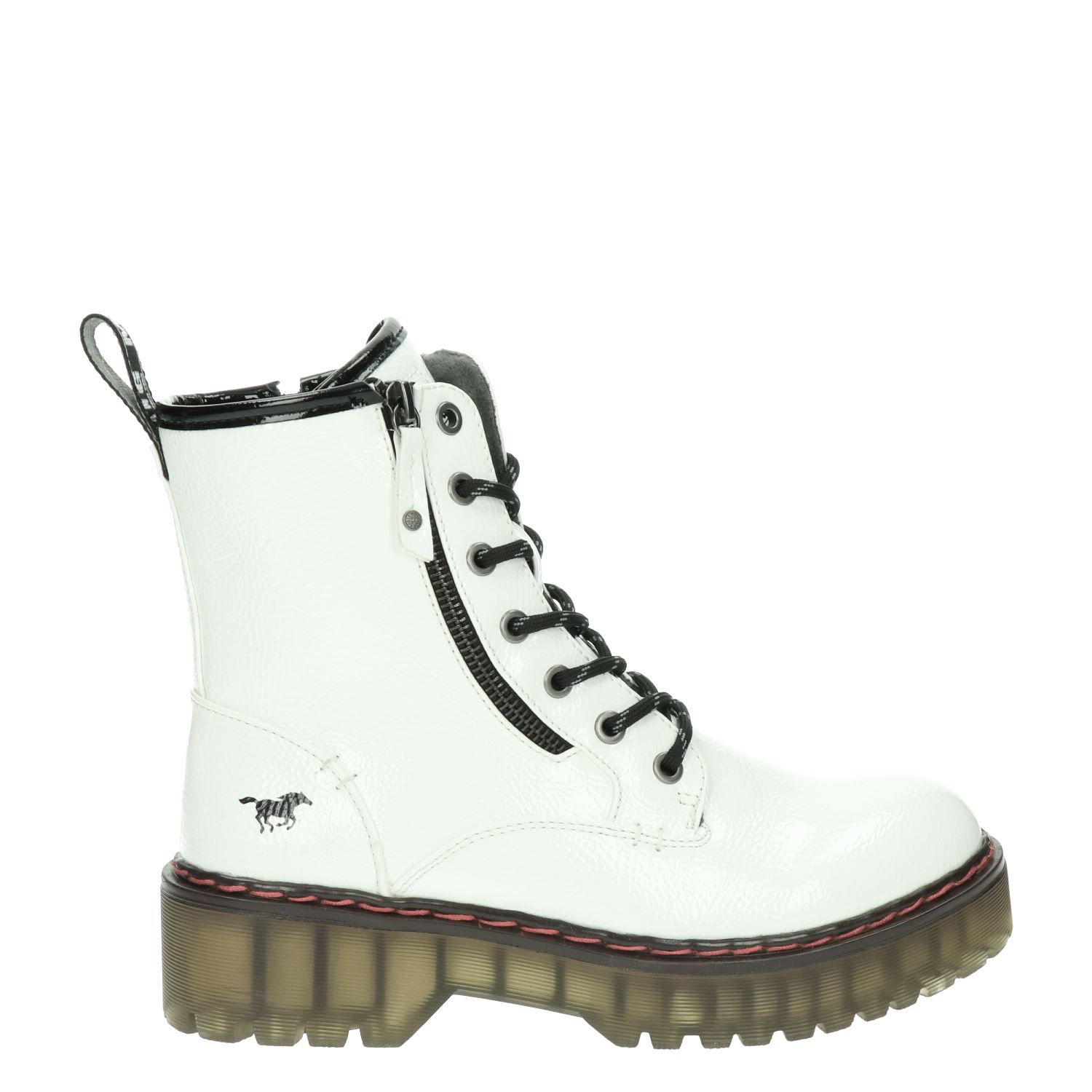 Mustang - Veterboots voor dames - Wit - Nelson.nl