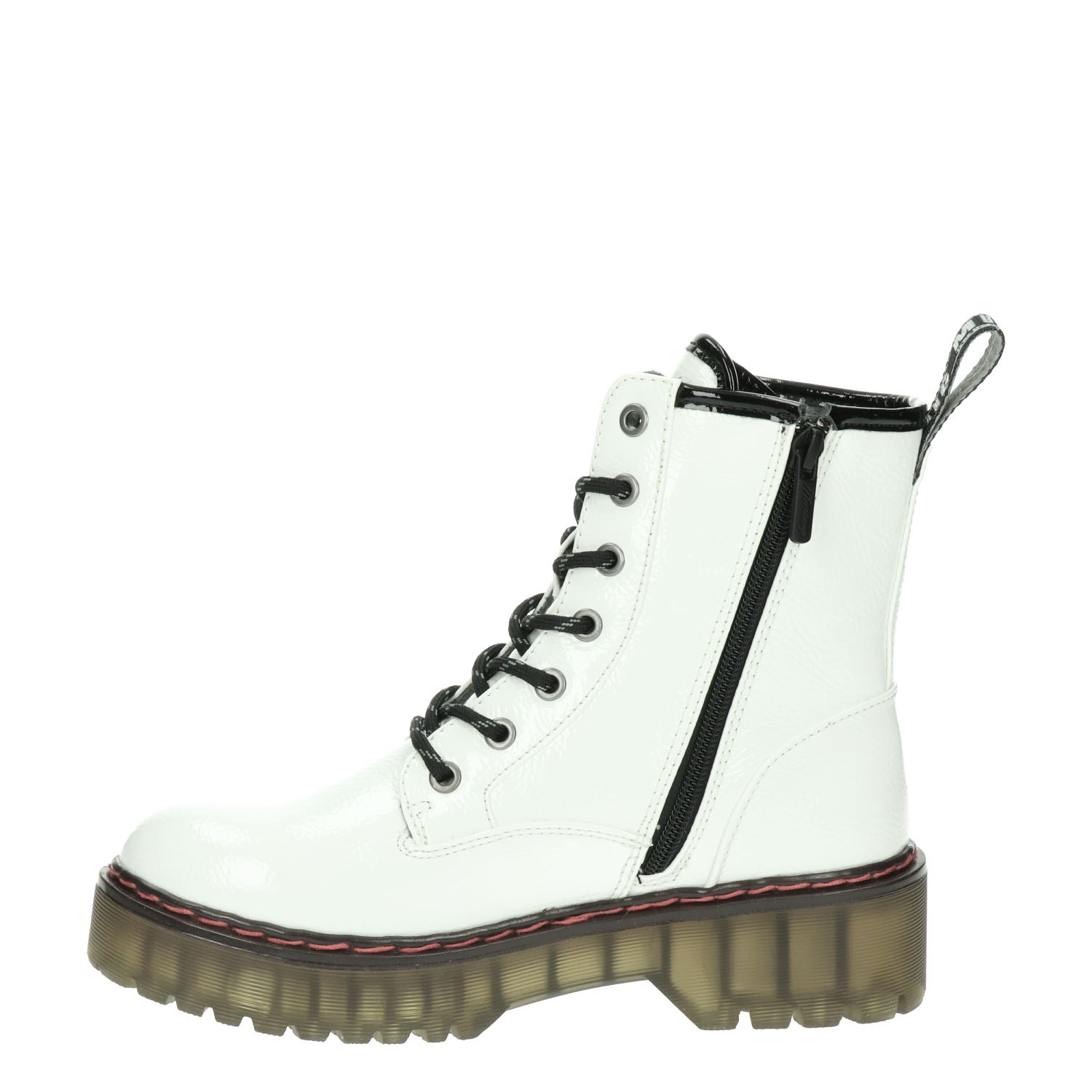Mustang - Veterboots voor dames - Wit - Nelson.nl