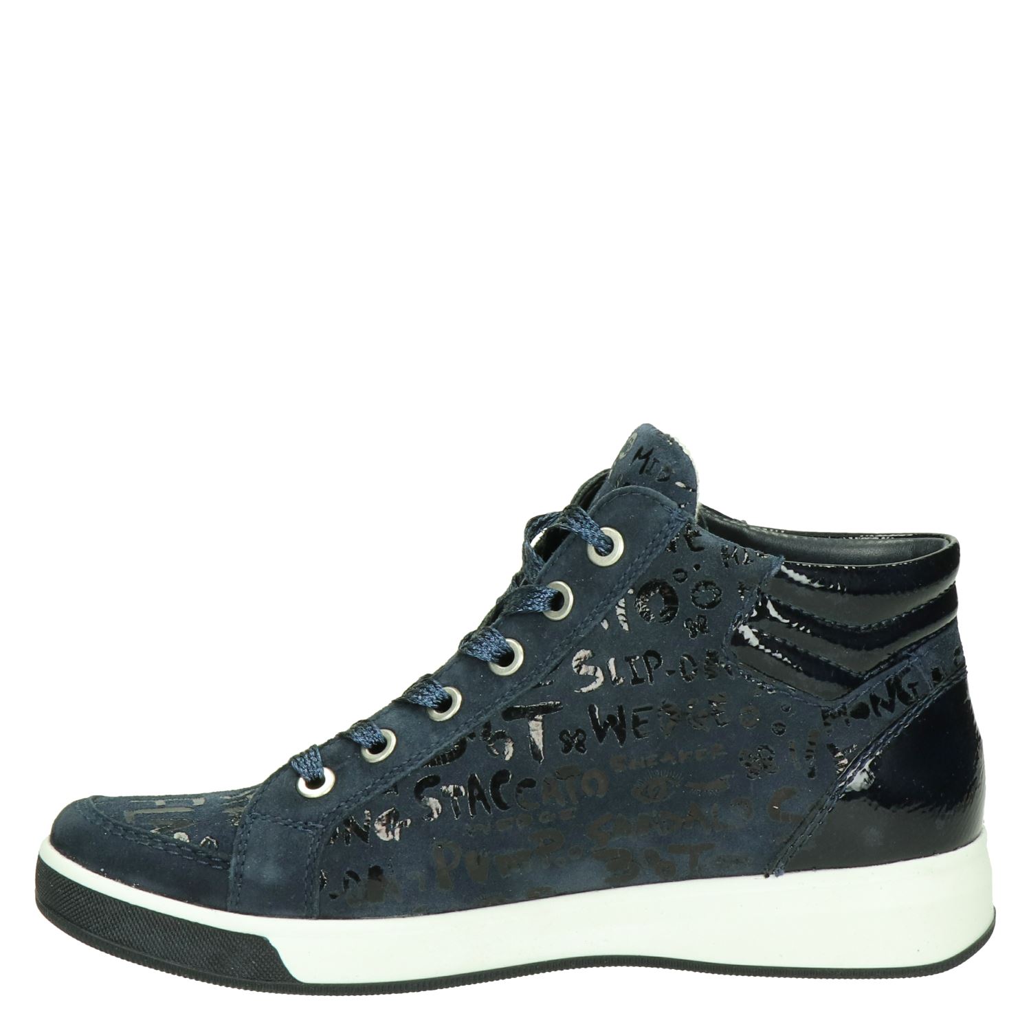 Ara - Hoge sneakers voor dames - Blauw - Nelson.nl