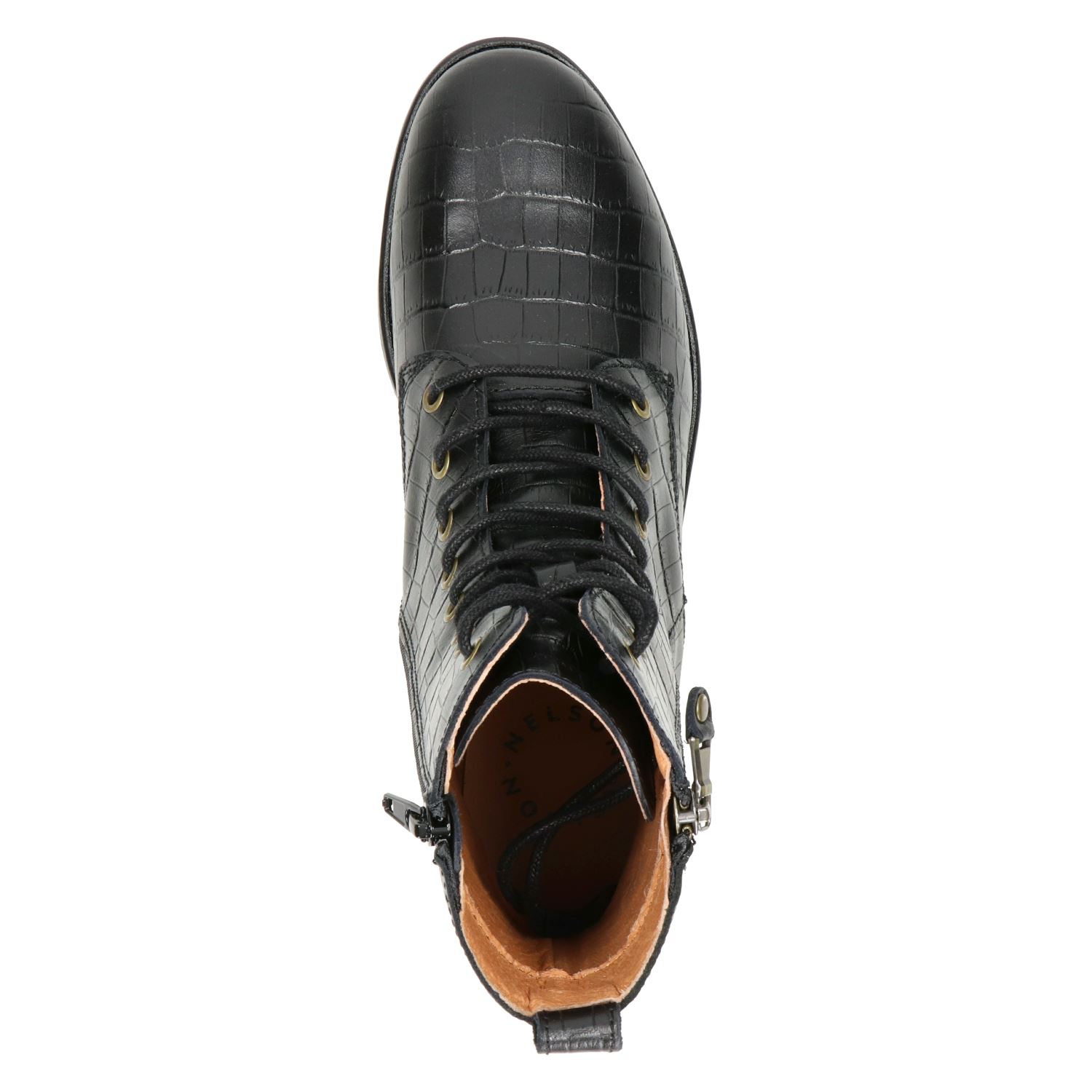 Nelson - Veterboots voor dames - Zwart - Nelson.nl