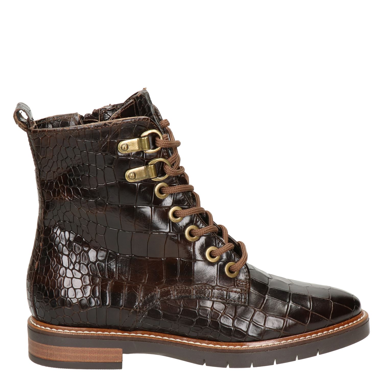 Nelson - Veterboots voor dames - Bruin - Shoemixx.nl