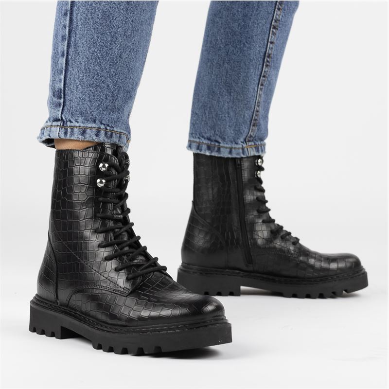 Nelson - Veterboots - Zwart