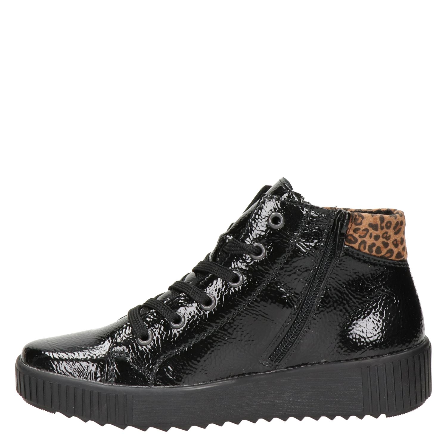 Rieker - Veterboots voor dames - Zwart - Nelson.nl