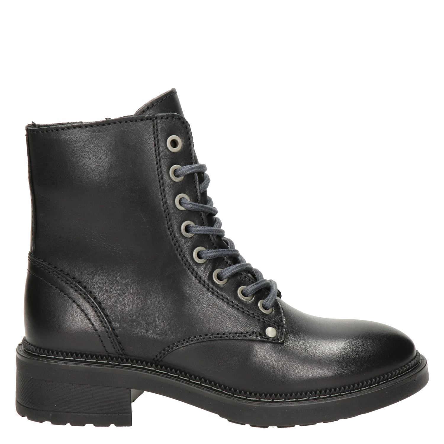 Nelson - Veterboots voor dames - Zwart - Nelson.nl