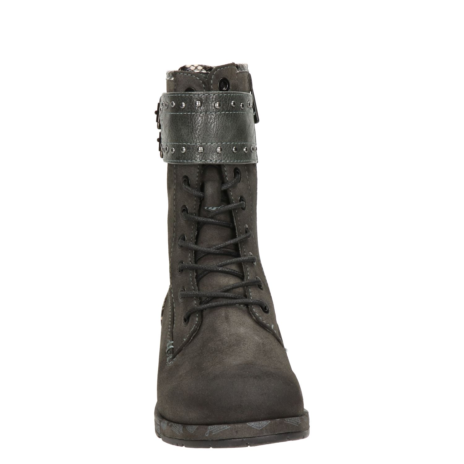 Mustang - Veterboots voor dames - Grijs - Nelson.nl