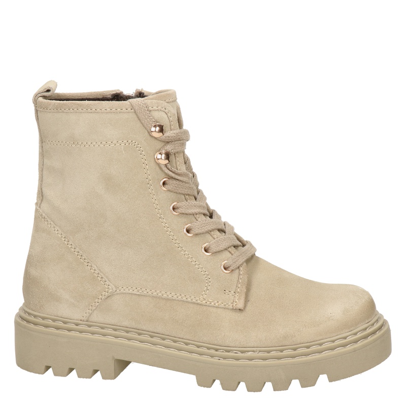 Nelson - Veterboots voor dames - Beige - Nelson.nl