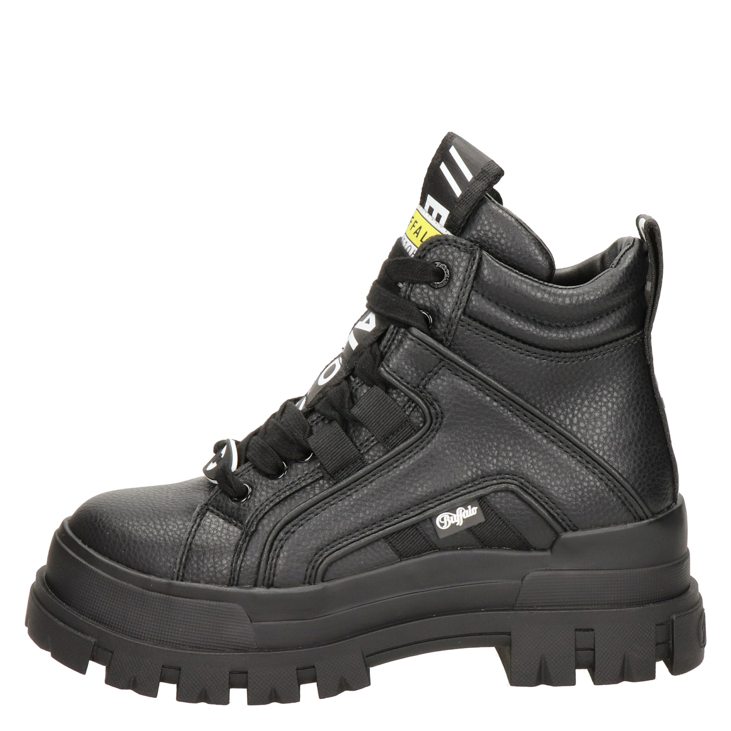 Buffalo - Veterboots voor dames - Zwart - Nelson.nl