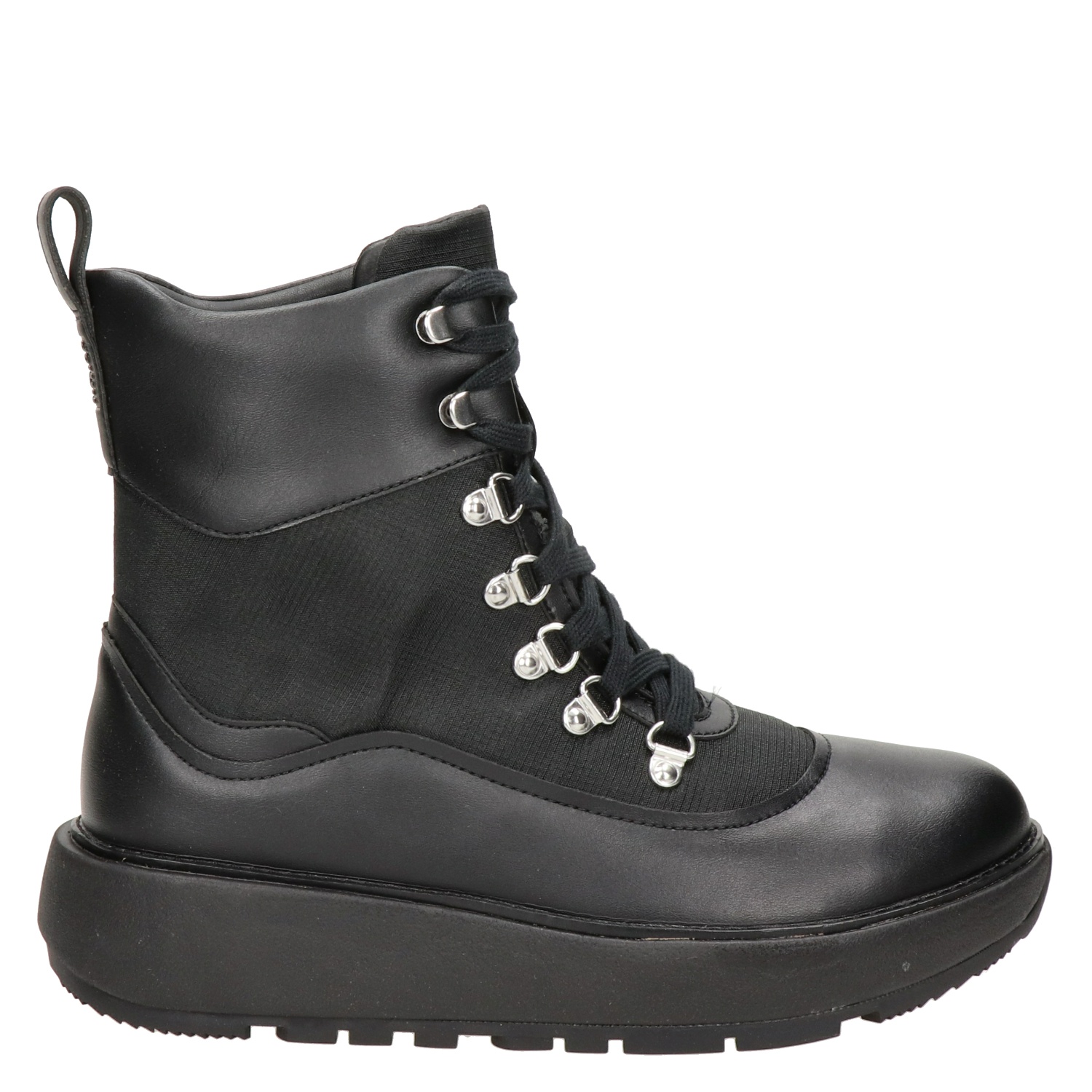 Fitflop Skandi Boot - Veterboots voor dames - Zwart - Nelson.nl