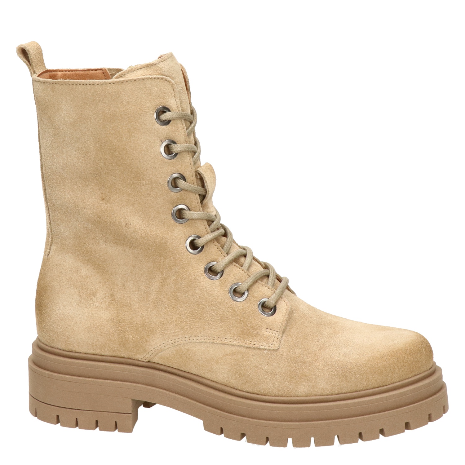 Nelson - Veterboots voor dames - Beige - Nelson.nl
