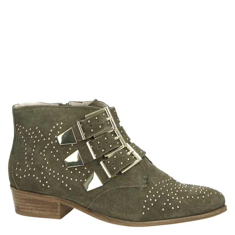 Bronx - Enkellaarsjes voor dames - Groen - Shoemixx.nl
