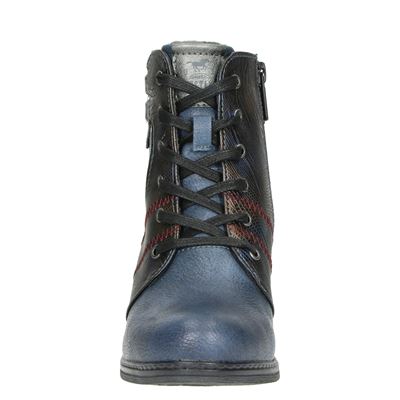 Mustang - Enkellaarsjes voor dames - Blauw - Nelson.nl