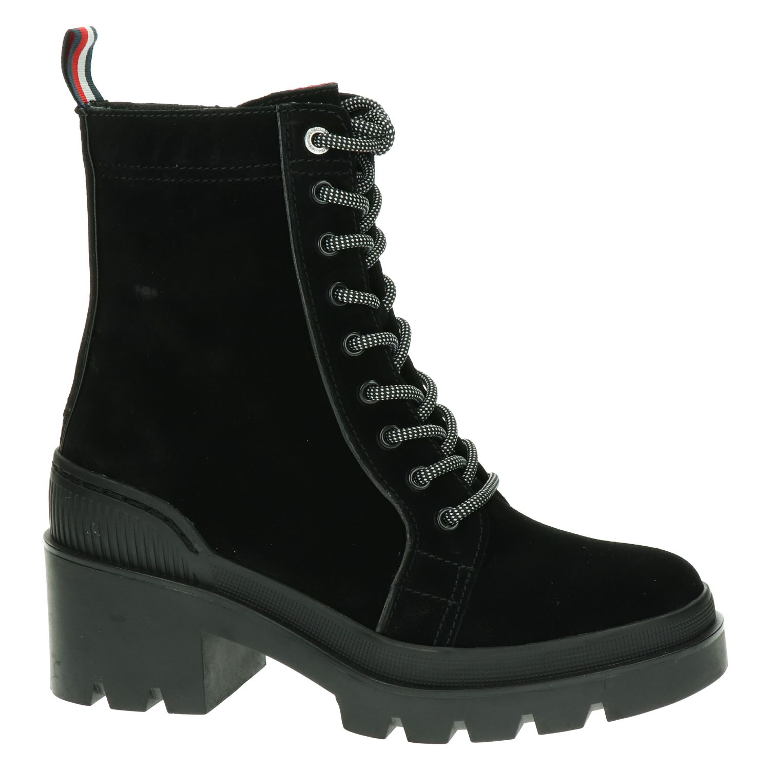 Tommy Hilfiger Veterboots in zwart voor Dames, Maat 36. Rugged Classic  Bootie - Schoenen.nl