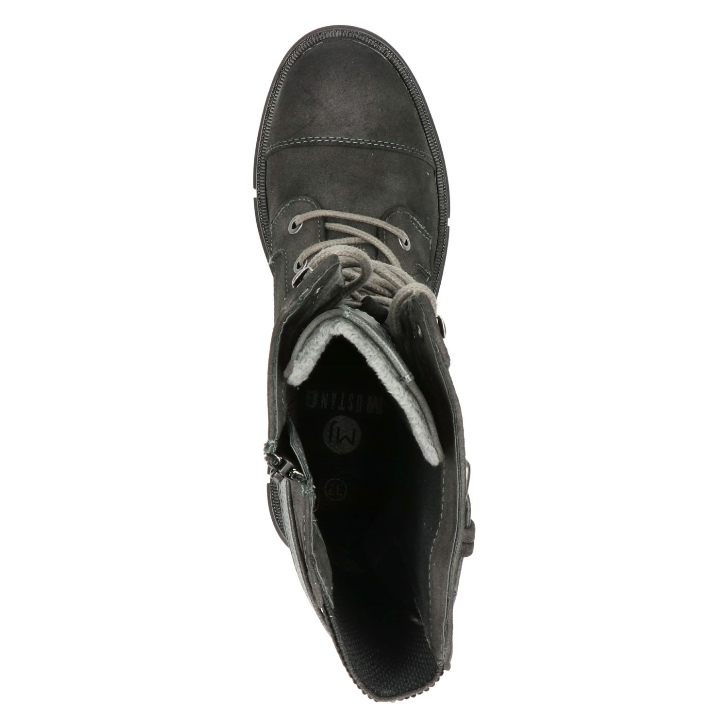 Mustang - Veterboots voor dames - Grijs - Nelson.nl