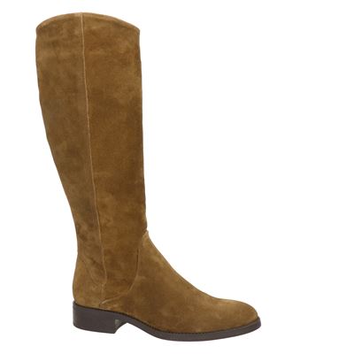 Nelson - Hoge laarzen voor dames - Taupe - Shoemixx.nl
