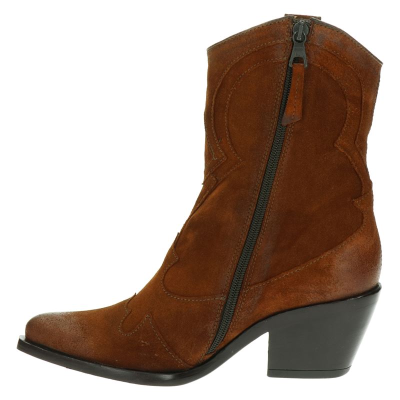 Mjus - Enkellaarsjes voor dames - Cognac - Nelson.nl