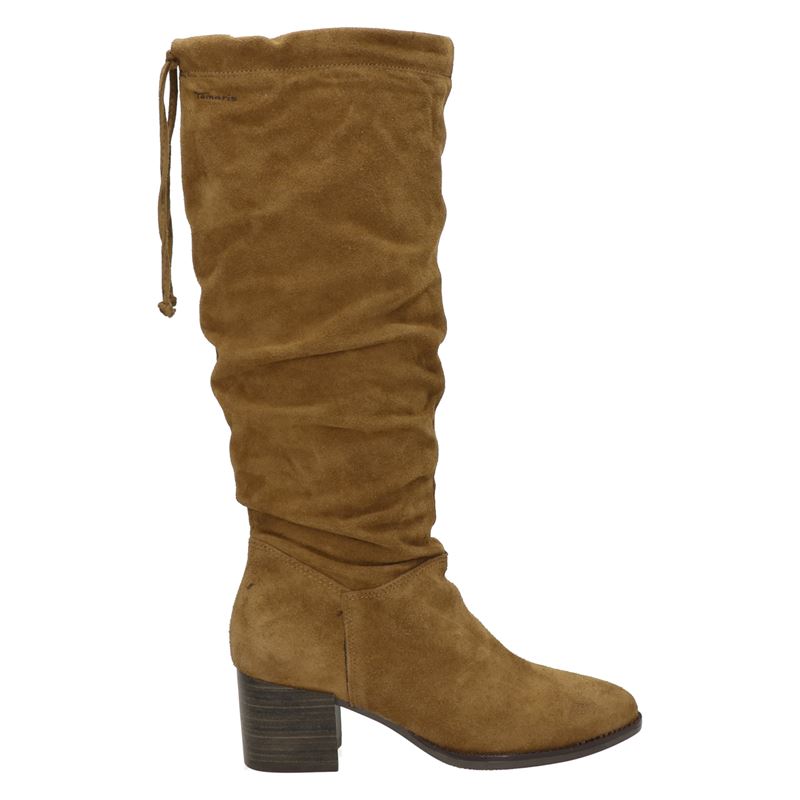 Tamaris - Hoge laarzen voor dames - Cognac - Nelson.nl