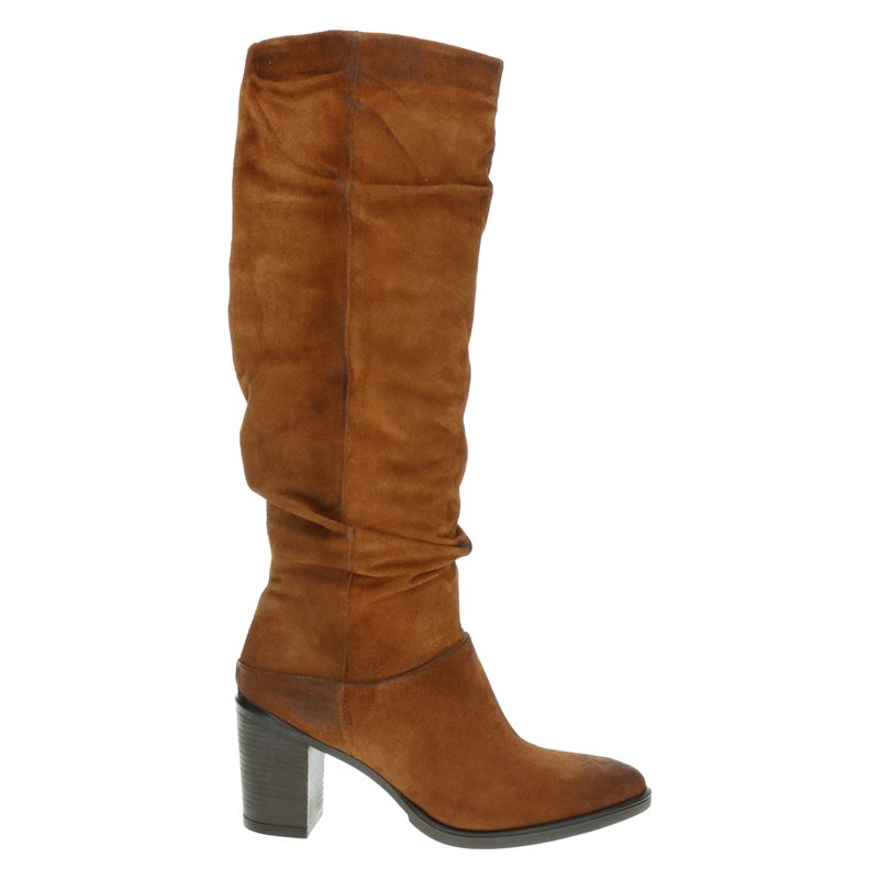 Mjus - Hoge laarzen voor dames - Cognac - Nelson.nl